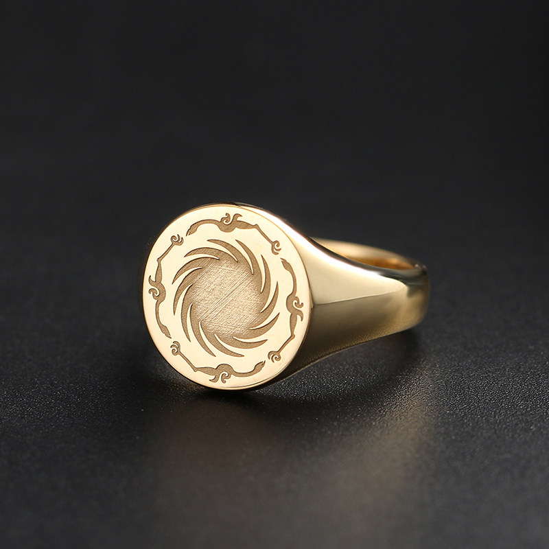 太阳太阳神神鸟徽章戒指18k黄金足金铂金商周手饰