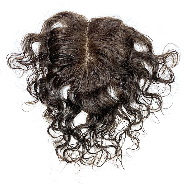 双递针真发无痕补发顶卷发发顶补发遮白发卷发片一片式发顶蓬松卷