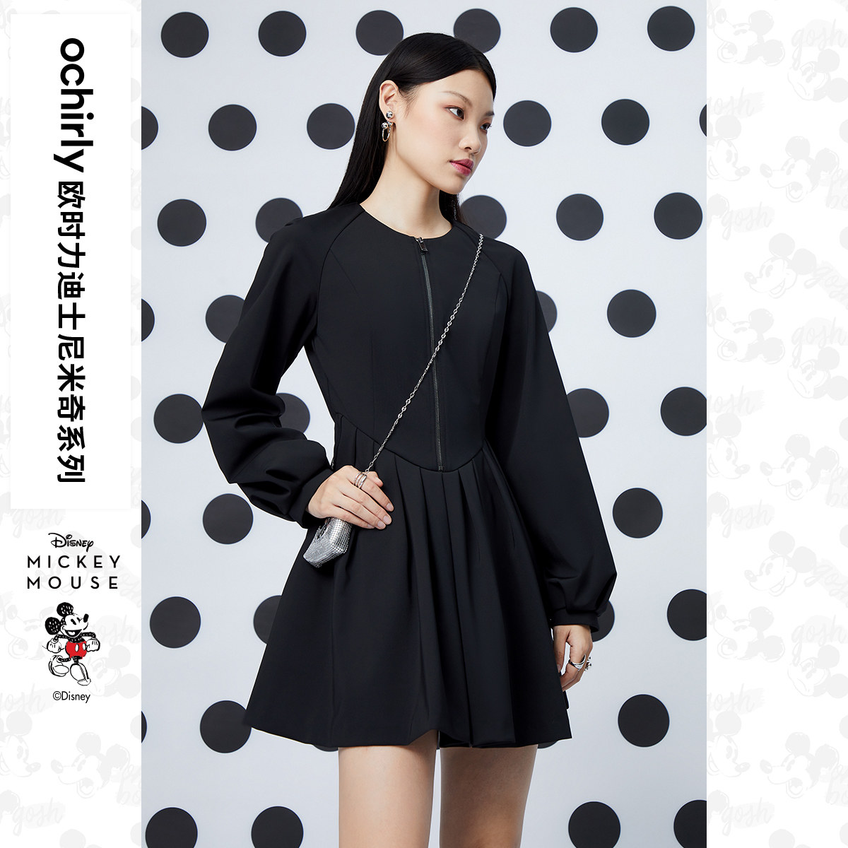 迪士迪士尼尼米奇系列欧时力蓬蓬连衣裙2022新款冬装连衣裙