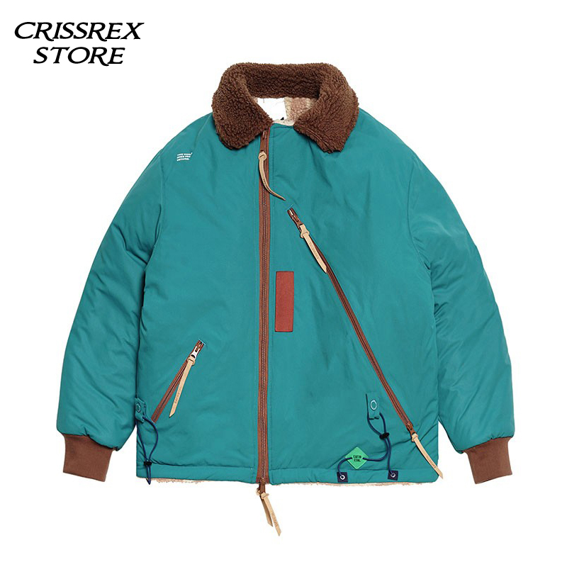 Crissrex Store EAFINETAL.双面穿加厚羊羔绒MA1棉衣工装外套夹克