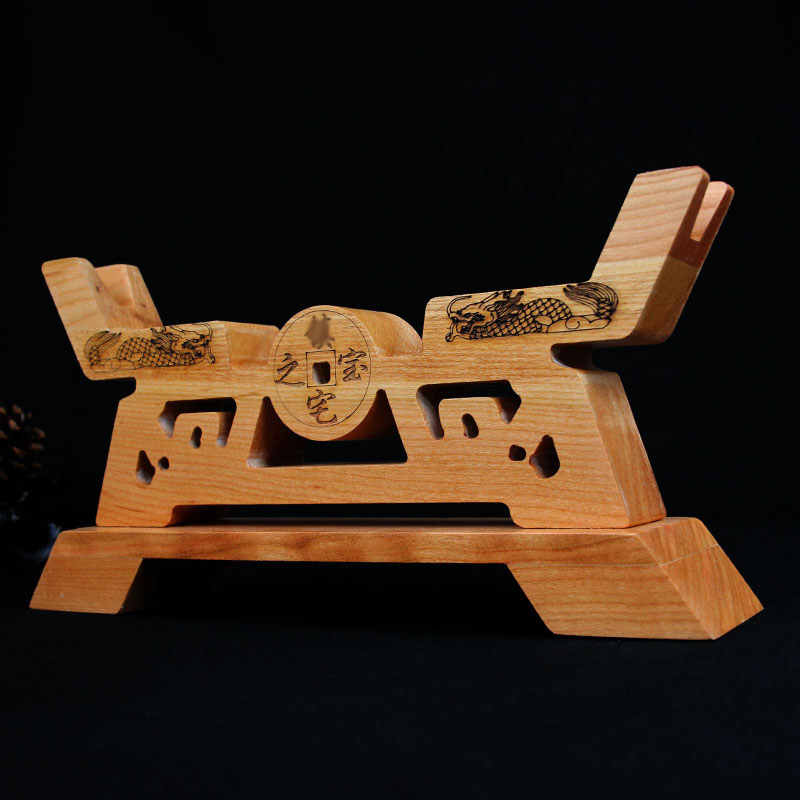 桃木道士套装剑架支架玄关家用客厅木剑汉剑摆件