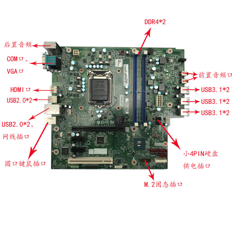 联想原装ib365mh主板thinkcentree76pm4154900v1151八代主板