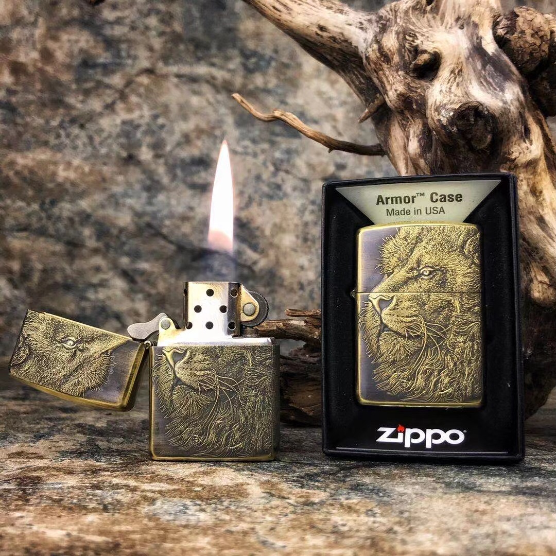 zippo打火机原装正版纯铜盔甲浮雕鬼王辟邪貔貅zippo