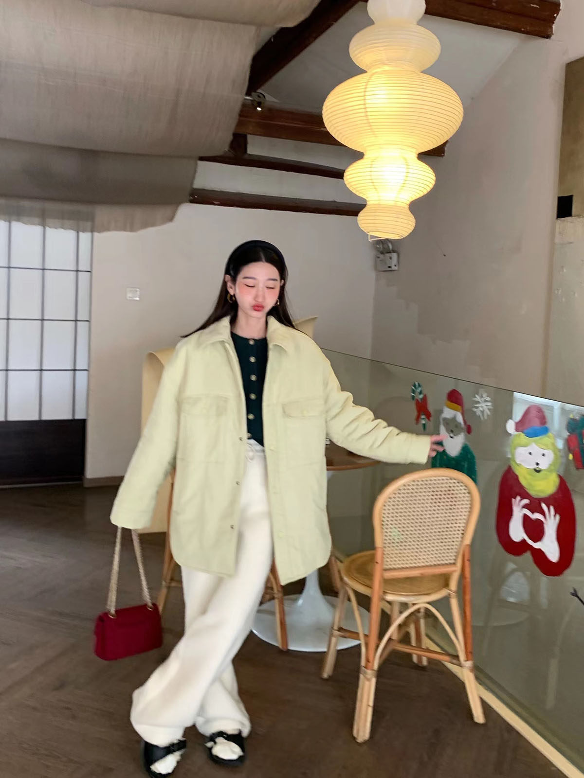 新品抢先先加莫兰兰迪奶绿初雪棉服sn20104棉衣