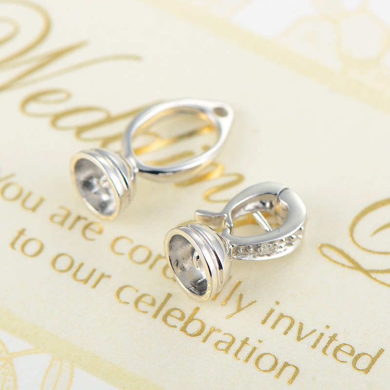 18k扣珠白金高档手链扣手珠宝diy链扣项链扣