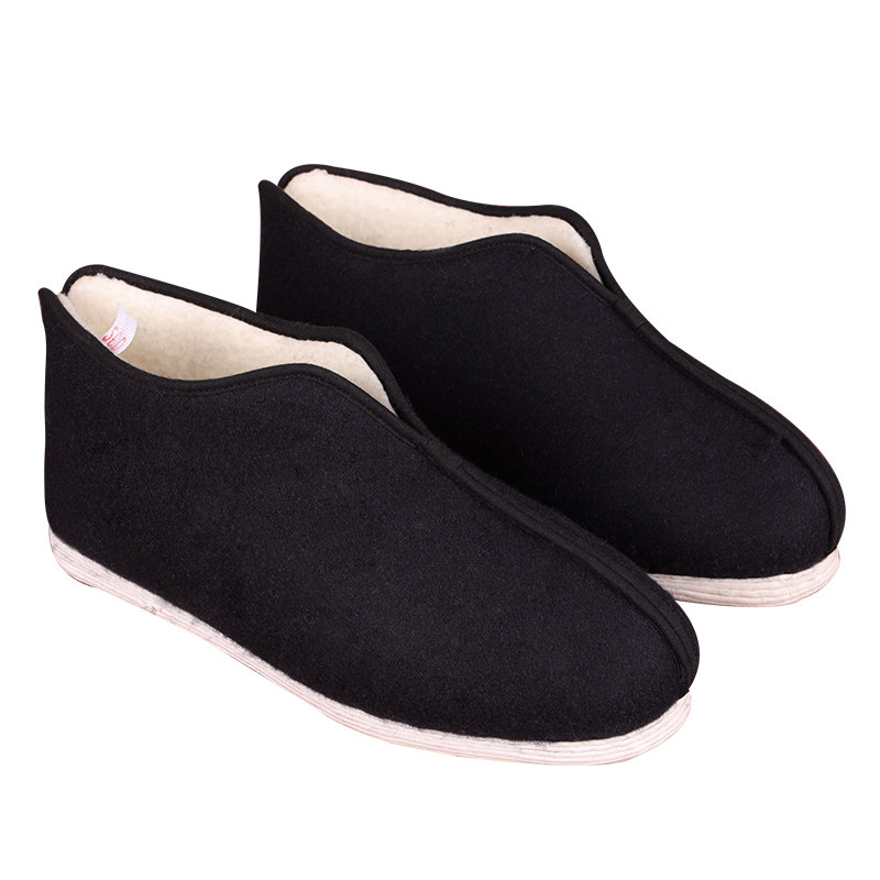 高档老北京传统千层底男款寿鞋棉布底大码寿衣配件老人殡葬用品