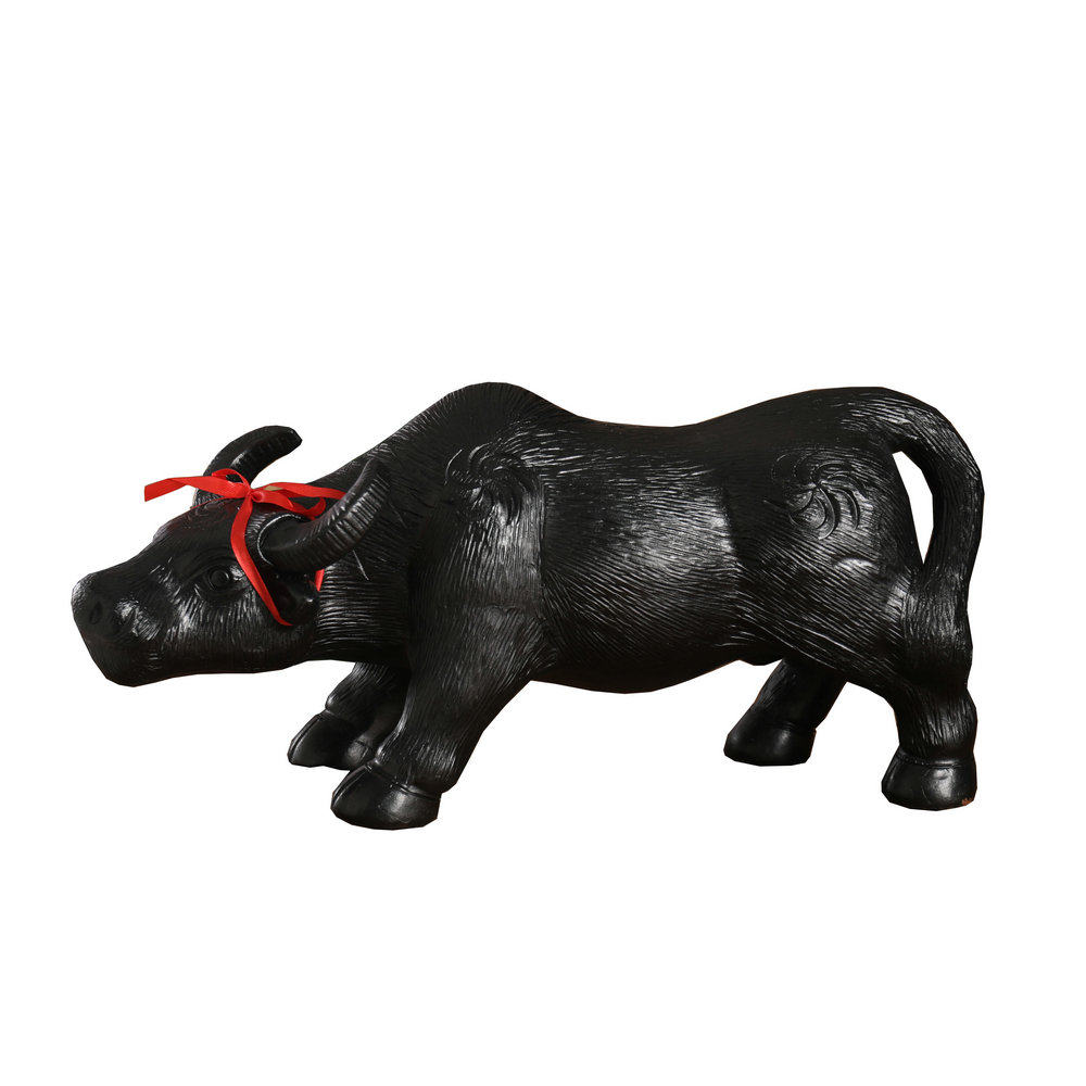 招财镇宅牛气冲天水牛景德镇生肖办公室陶土风水大牛家居客厅摆件