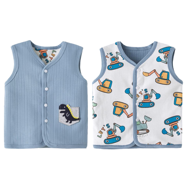 儿童纯棉无骨马甲宝宝坎肩男童女童开衫背心马甲