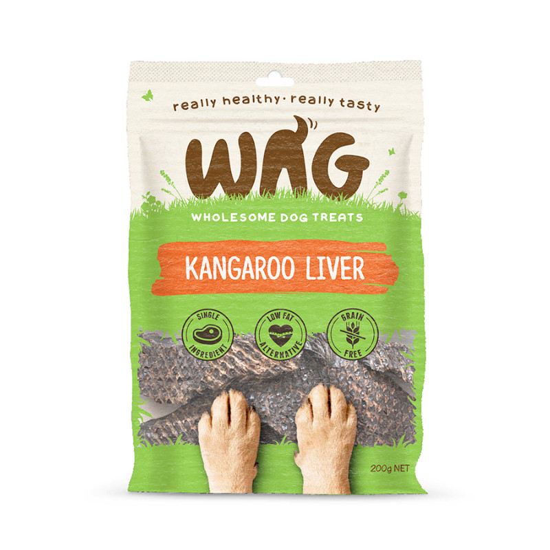 wag澳洲进口狗狗零食袋鼠肉干宠物训练肉粒肝脏磨牙棒大型犬