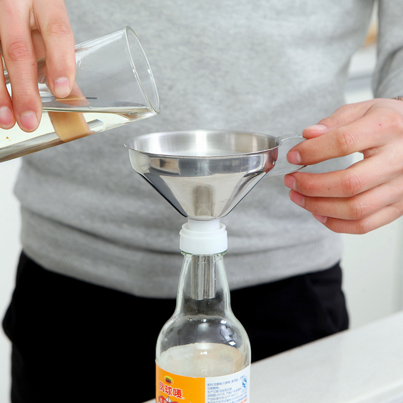 新上市不锈钢器日滤油漏斗过滤钢带不锈大口径百货漏斗