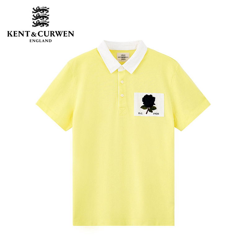 KENT&CURWEN/肯迪文男士夏季新品玫瑰纯棉短袖polo衫K45M010051