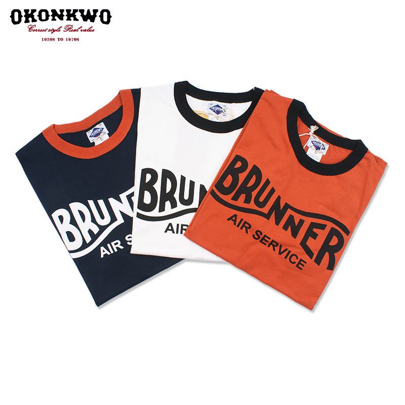 重磅280克 美式复古拼色领纯棉厚款短袖T恤男女潮