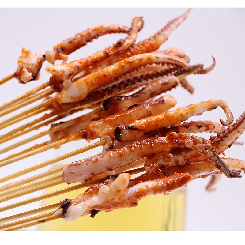 鱿鱼祁全须小串1000串6g手把铁板网红小串烧烤冷冻鱿鱼