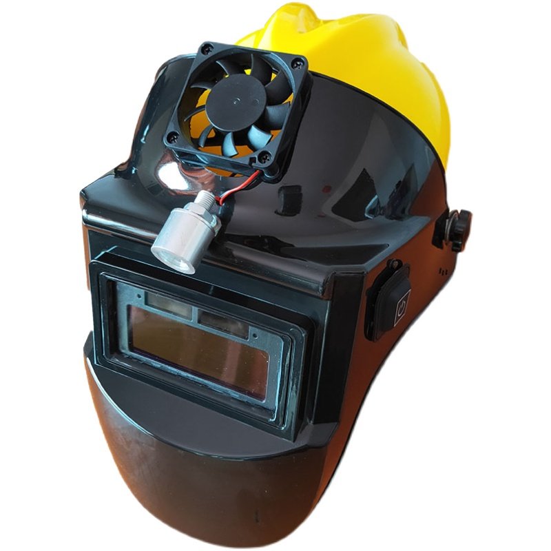 安全帽电焊面罩风扇自动变光真彩夏季氩弧焊头防护面罩
