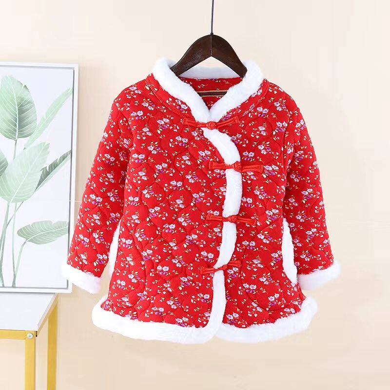 小女孩东北北大棉袄儿童中国国风网红棉服女童唐装