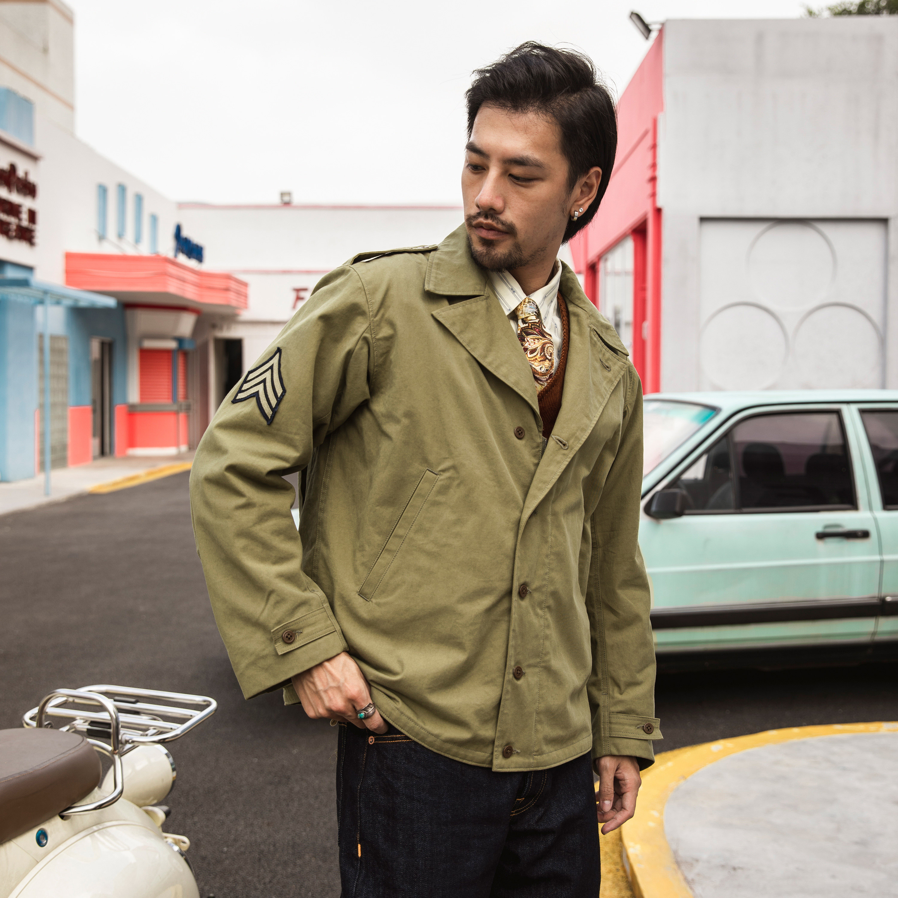 红风m41二战美军野战坦克克服复古工装夹克夹克