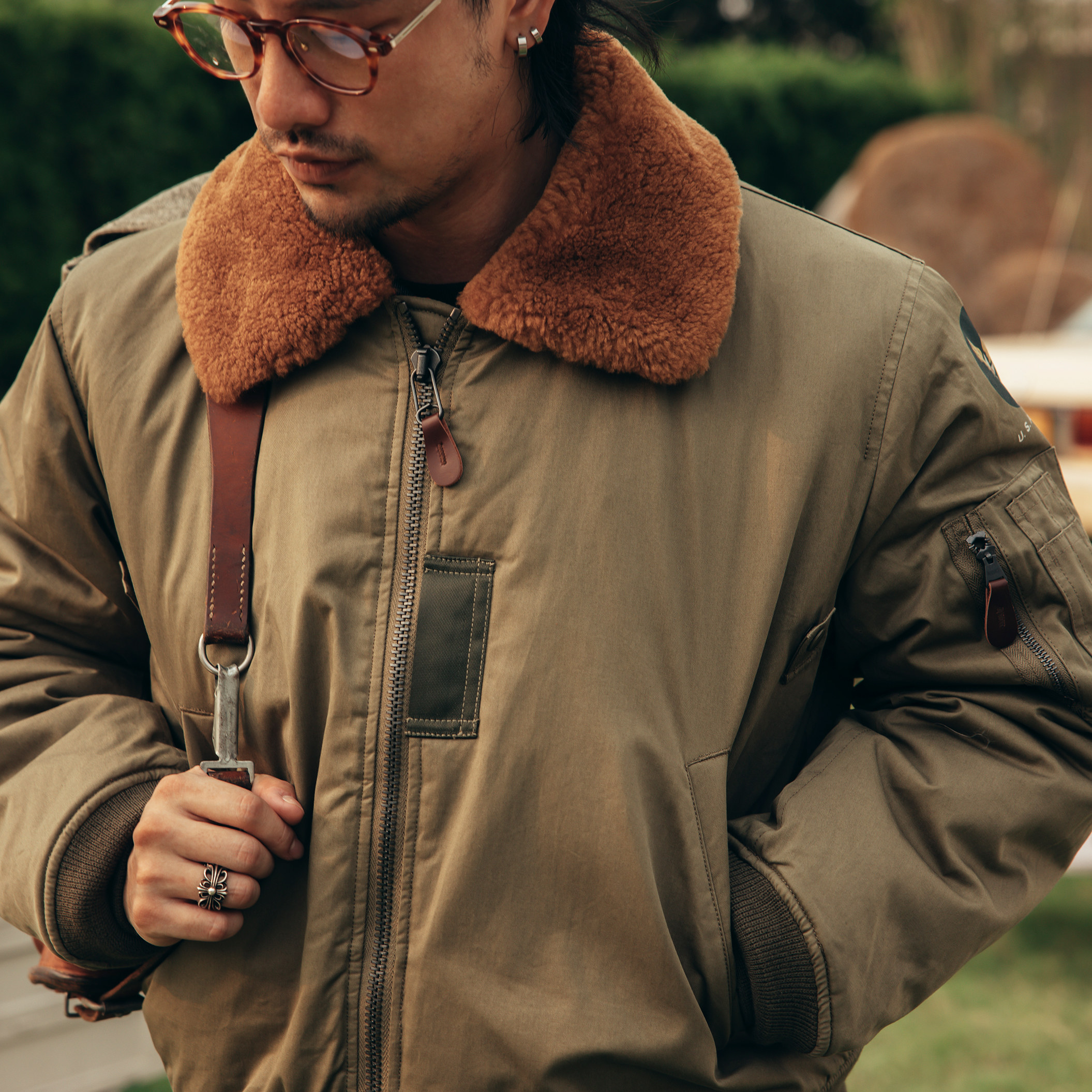 飞行红风b15二战夹克男菌服男秋冬宽松加厚夹克