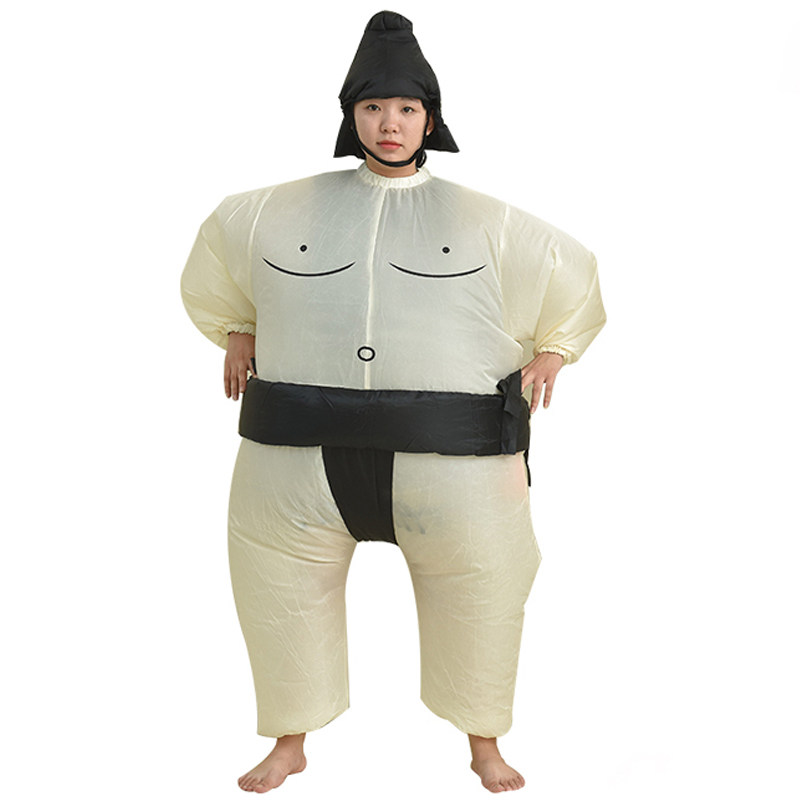 表演充气玩乐相扑摔跤衣服舞台集体白色成人服饰