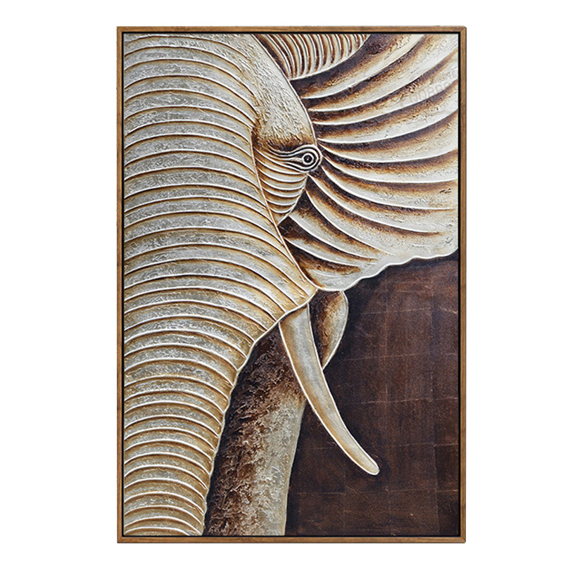 复古装饰画东南亚挂画大象壁画泰式风格玄关画竖版现代装饰画