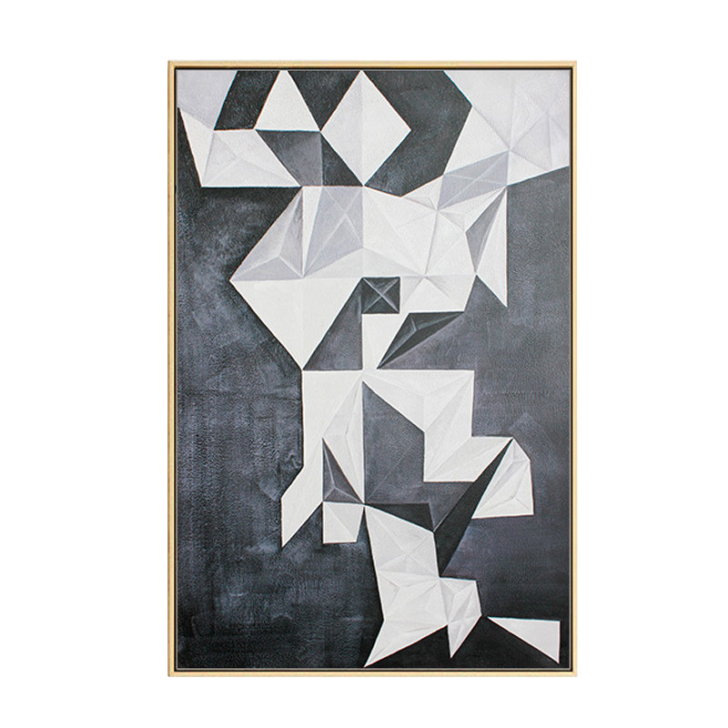 房间壁画几何抽象墙画玄关画竖版客厅装饰画现代简约现代装饰画