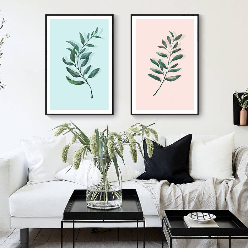 墙画北欧绿植装饰画植物挂画ins装饰沙发小清新现代装饰画