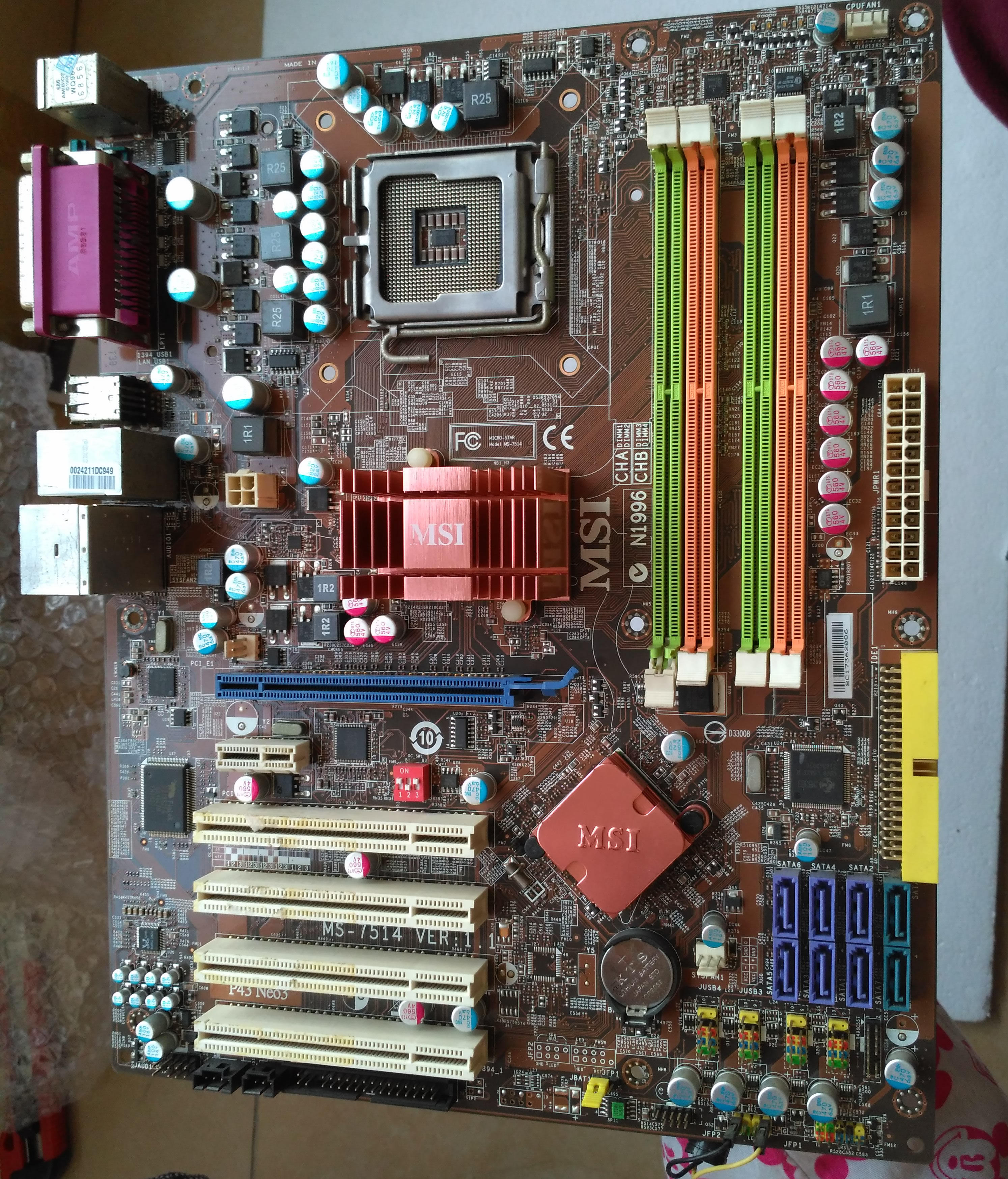 微星p43neo3ms7514全国态大无病无修支持8400主板