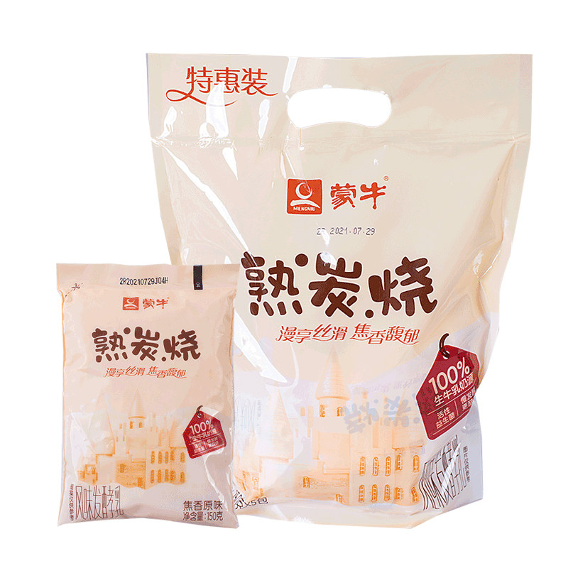 酸奶蒙牛风味发酵150gx1510袋焦香原味网红炭烧酸奶