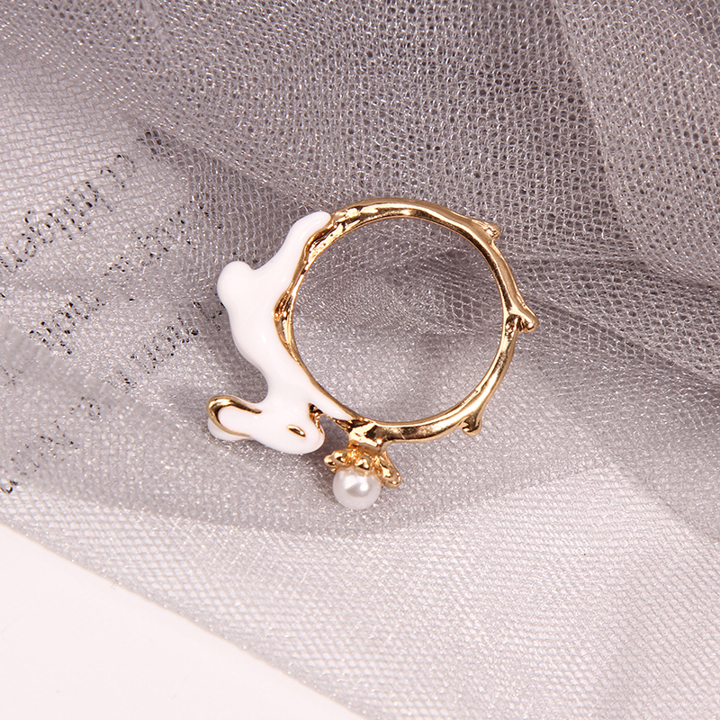 韩版可爱小兔子小白兔指环复古甜美超萌小清新日韩戒指