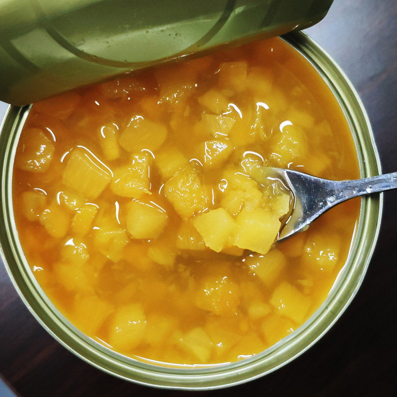 盾皇凤梨果粒果肉罐头商用800g菠萝果酱奶茶果酱