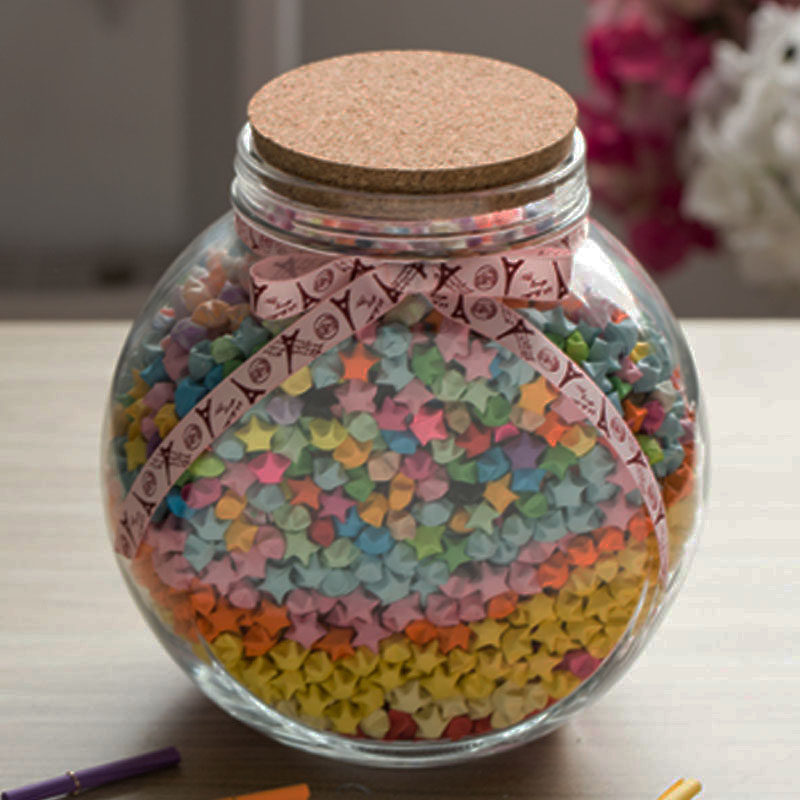 星星瓶子520装星星的瓶许愿瓶星空瓶漂流瓶木塞折星星纸千纸鹤瓶