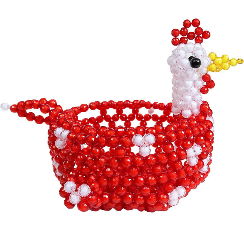 收纳手工串珠成品小鸡糖果diy编织桌面摆件零食收纳筐