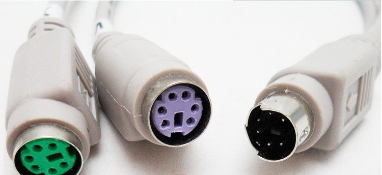 圆口ps2分线ps2电脑接线二转一分一拖鼠标连接线