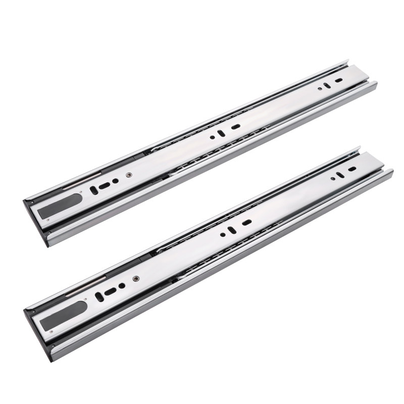 抽屉轨道阻尼缓冲三节滑道橱柜衣柜导轨键盘二节家用滚珠静音滑轨