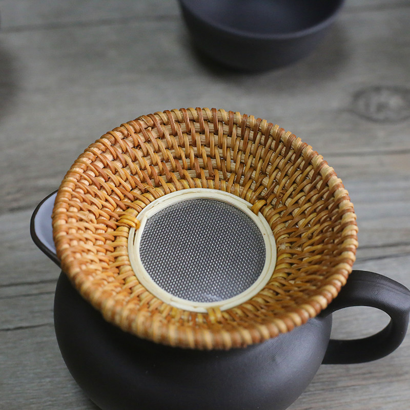 滤茶藤编茶滤手工编织藤细网茶不锈钢滤网功夫茶滤