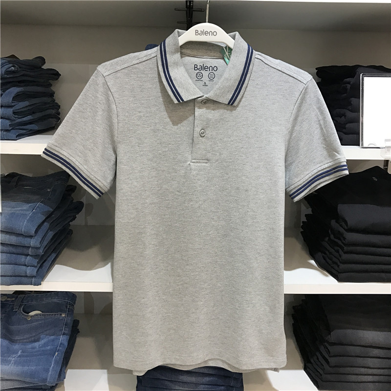 Baleno/班尼路新款男装撞色领短袖翻抑菌领POLO衫 工作服保罗衫