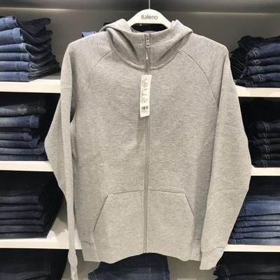 Baleno/班尼路 卫衣男连帽 春秋帽衫开衫纯色ifashion潮外套男