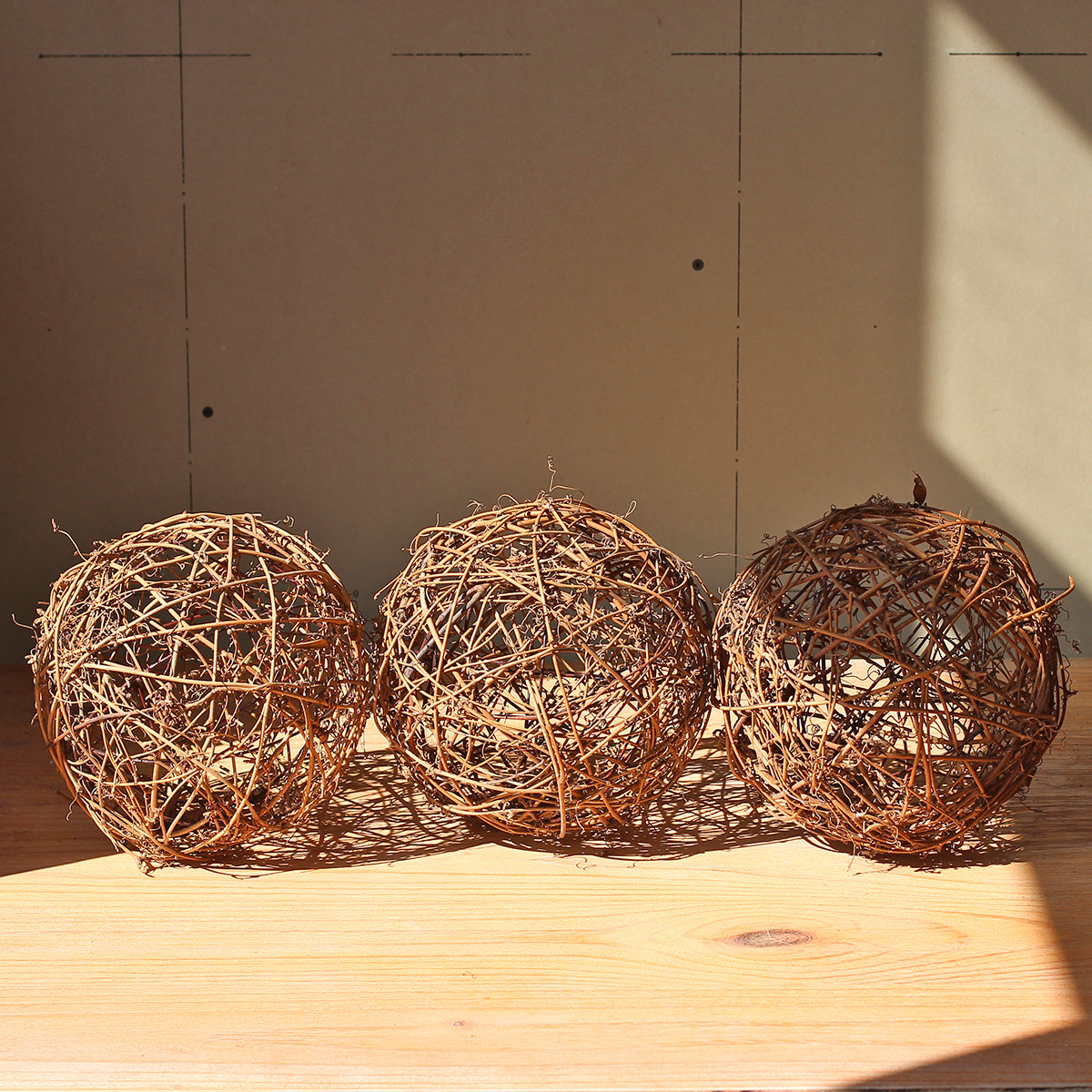 藤编藤球圣诞装饰商场酒店吊饰干树枝挂饰学校幼儿园环创手工花环