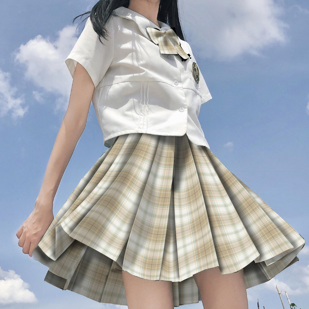 学院半身百褶裙格裙学生正统周一制服jk原创半身裙