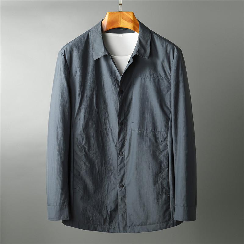 风度凛然 春夏新款  中长款休闲风衣男外套 轻薄款 便装