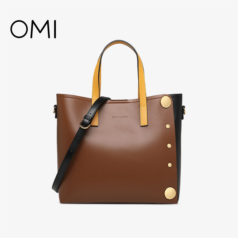 欧米omi高档牛皮女包新款百搭大手手提包轻奢通用款女包