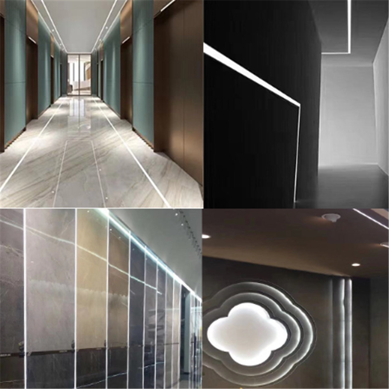 3cm暗装灯槽 led灯带槽内藏 3公分带边u形嵌入式线性灯壳 铝合金