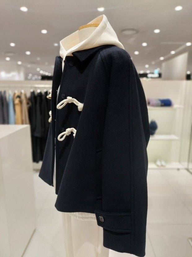 保真tomboy校园冬季麻绳牛角短款大衣休闲宽松毛呢外套