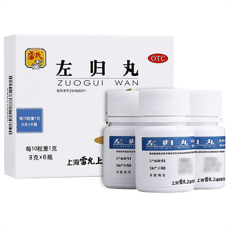 左归丸上海雷允上9g6瓶水蜜丸左归九中成药滋肾补阴左归丸药丸