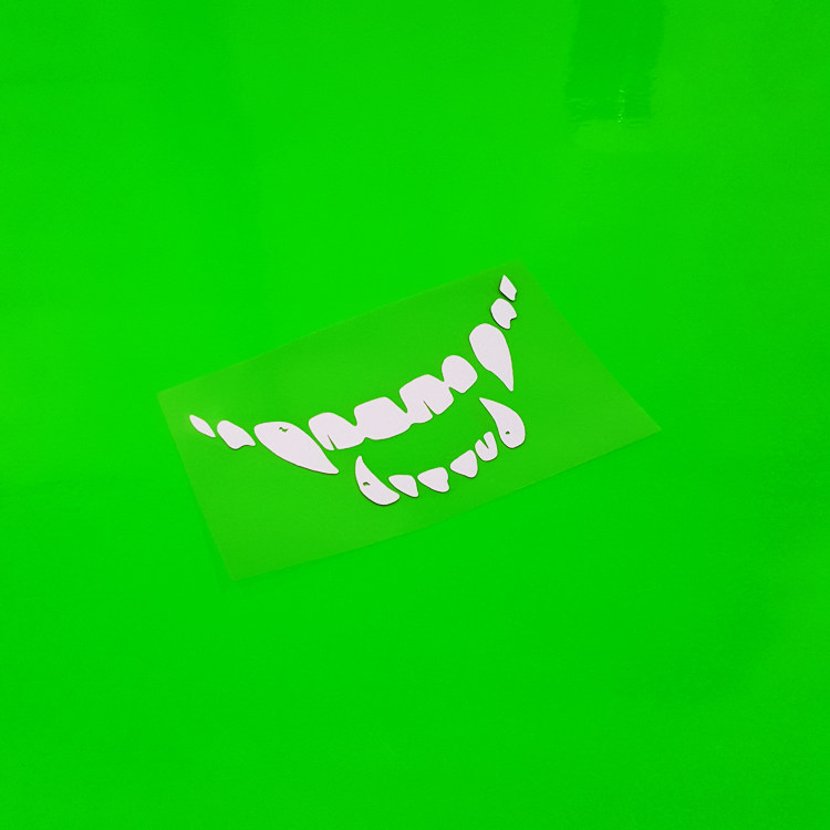 个性卡通图腾贴纸电动摩托车装饰反光獠牙牙印贴纸