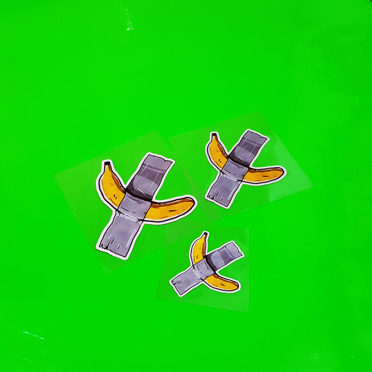 卡寺车贴个性搞怪绷带香蕉汽车电动摩托车电脑汽车装饰贴