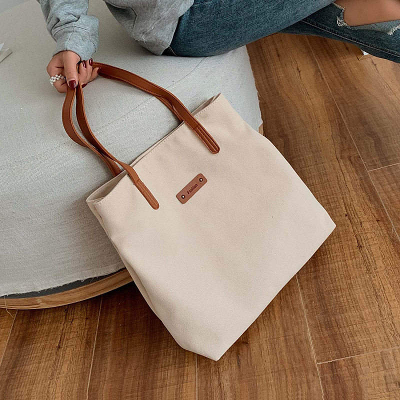 帆布包学生包子单肩手提学生托特帆布包百搭休闲女士包袋