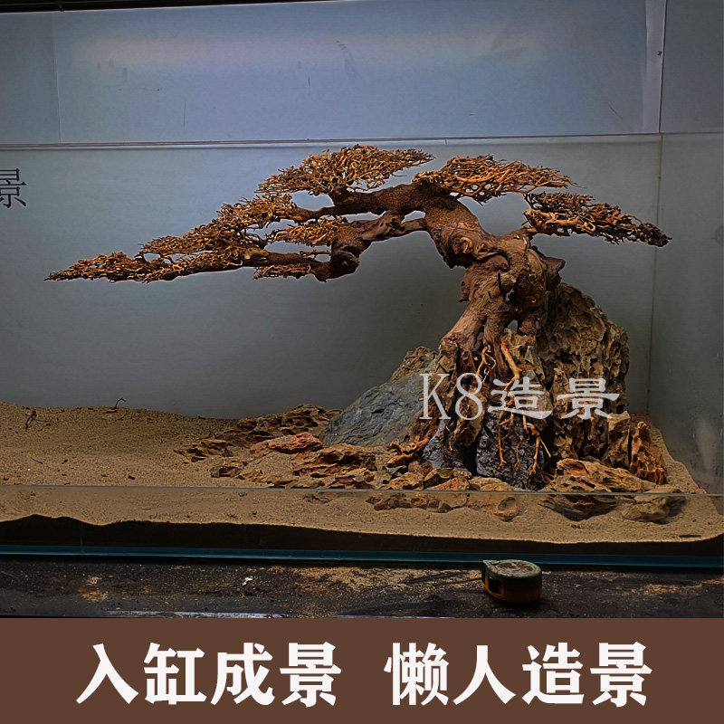 包邮新品鱼缸造景树形沉木巴西迎客松定制景观造景