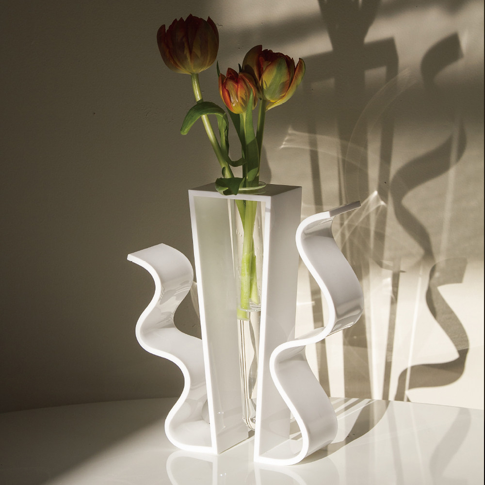 几何艺术悬浮花瓶亚克力桌面造型摆件插花北欧花瓶