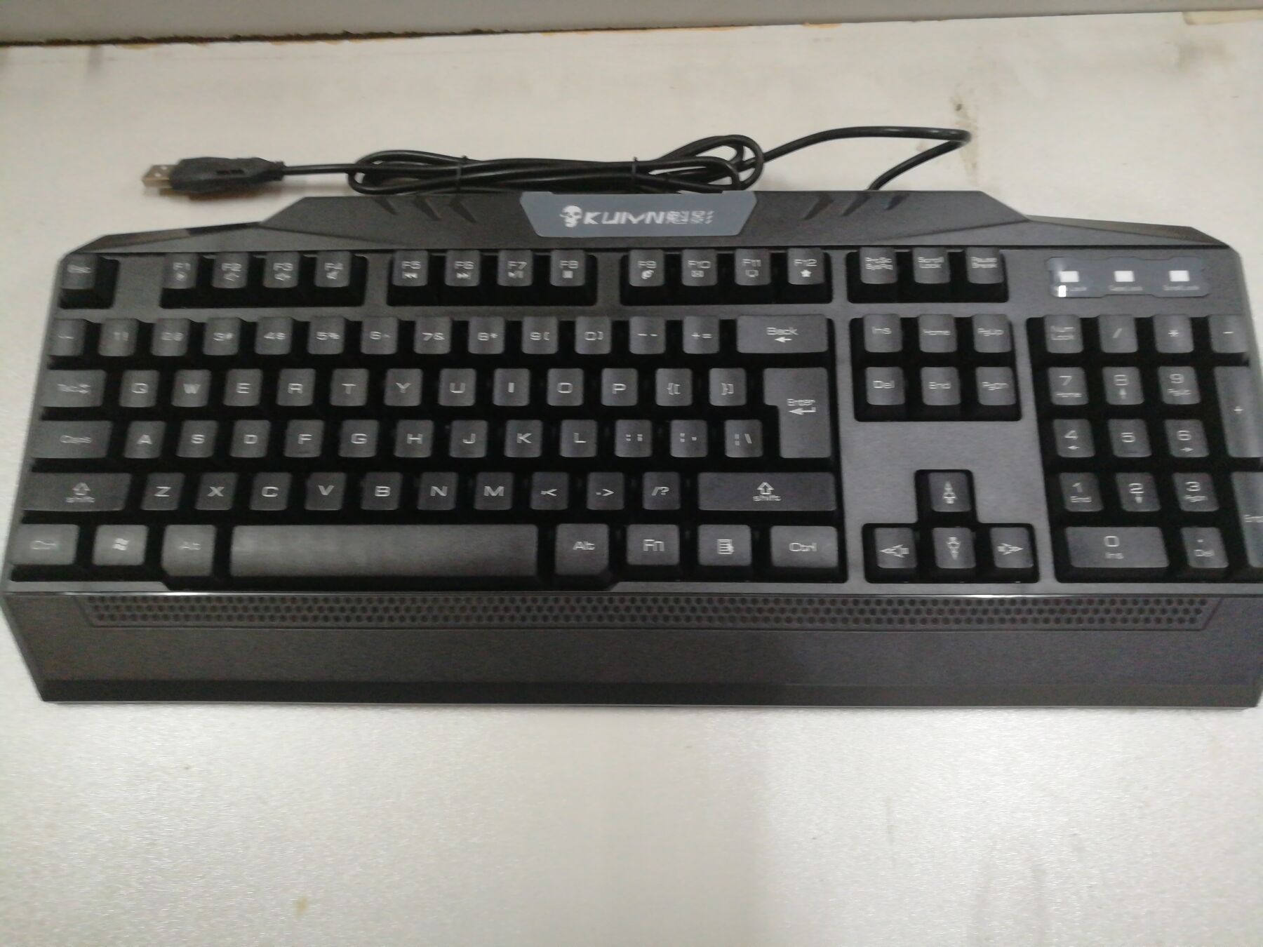 键盘魁影k32台式机有线笔记本usb发光cf机械键盘
