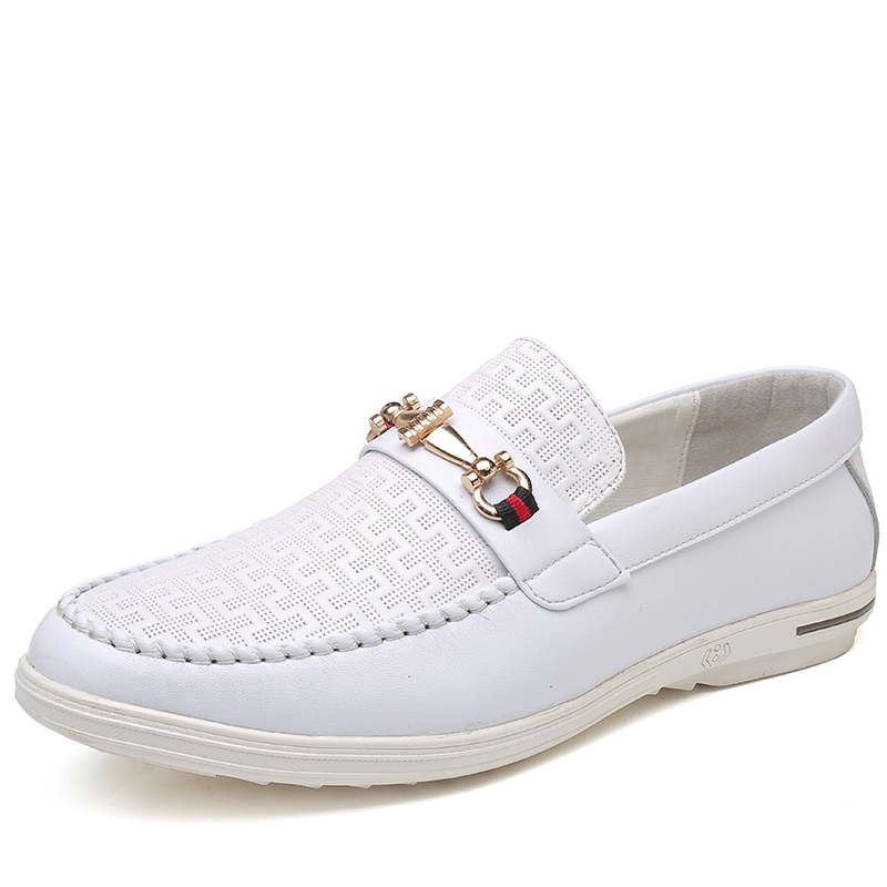 吉尔达男鞋夏秋季韩版青年小白鞋百搭软皮豆豆鞋男士驾车鞋休闲鞋